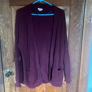 Maroon oversized cardigan
